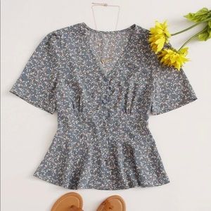Floral peplum blouse